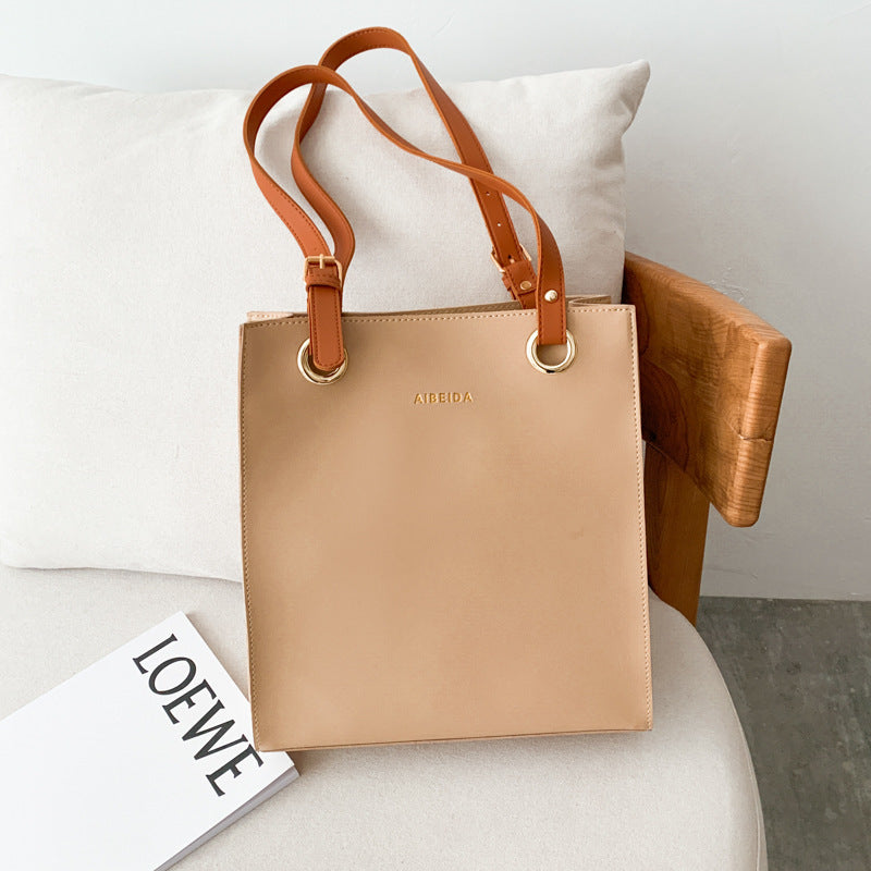 Korean version of the textured official document tote handbags