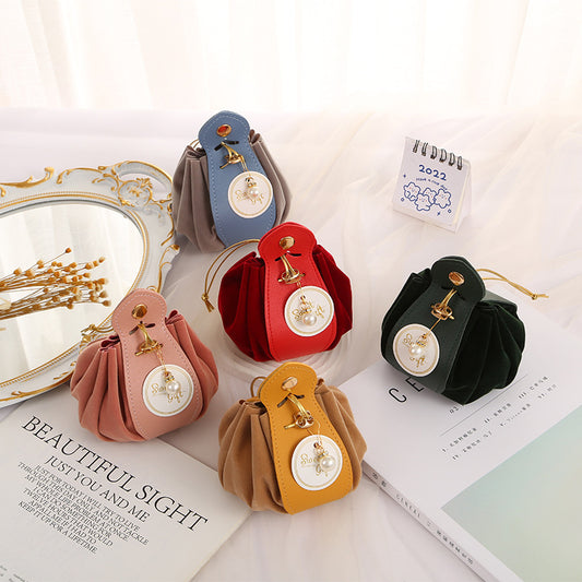 Wedding Candy Bag Flocking Free-folding Creative Drawstring Woven Handbag