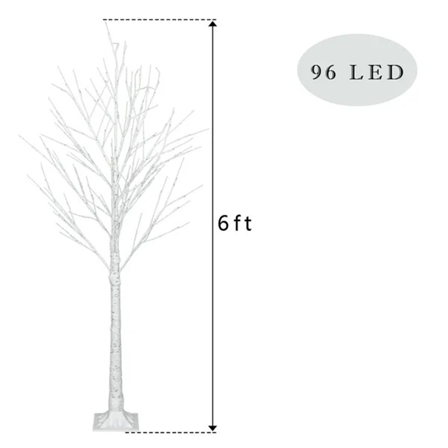 6 Feet 96 LED Lighted Birch Tree For Thanksgiving Decor Home Wedding Party Indoor Outdoor Christmas