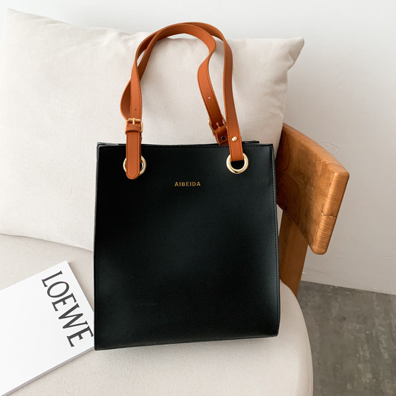 Korean version of the textured official document tote handbags