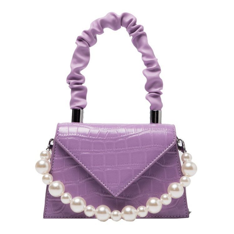 Small Bag Handbags Popular New Fashion Autumn And Winter One Shoulder Messenger Bag Fashion Pearl Portable Small Square Bag