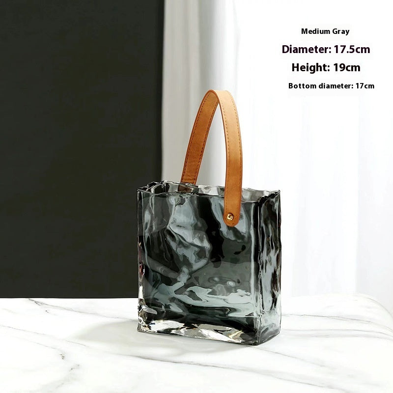 Good-looking Light Luxury Handbags High-grade Glass Vase