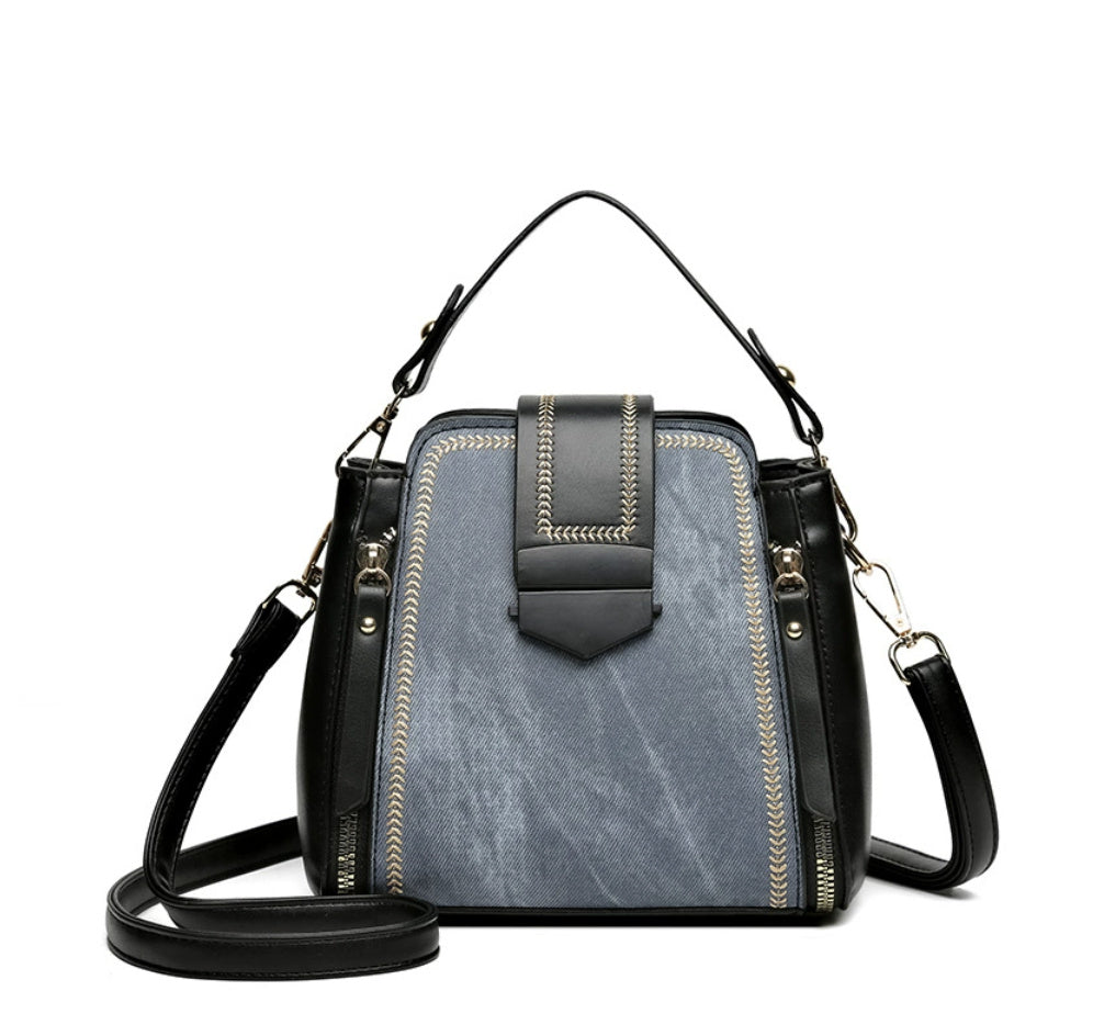 Elegant Lady Soft Leather Textured Small Handbag