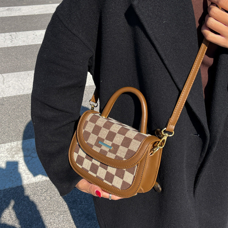 Women's Checkered Print Personality Daily Commuter Handbags