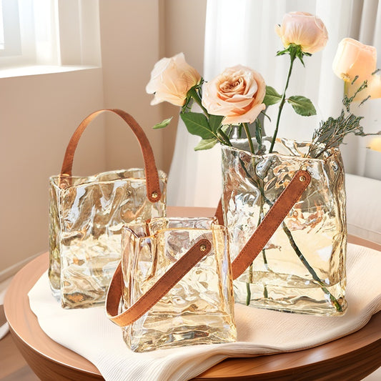 Good-looking Light Luxury Handbags High-grade Glass Vase
