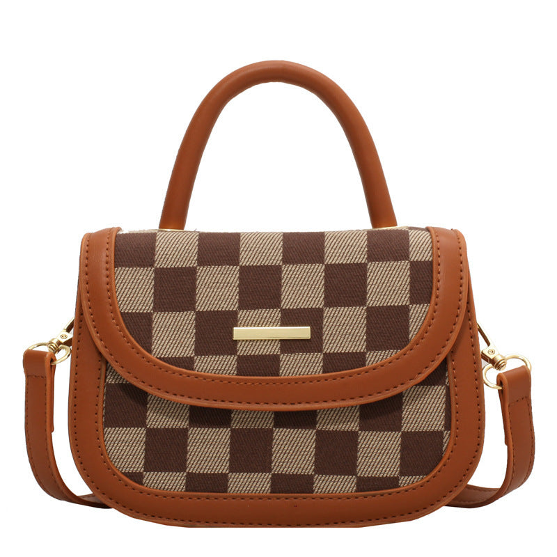 Women's Checkered Print Personality Daily Commuter Handbags