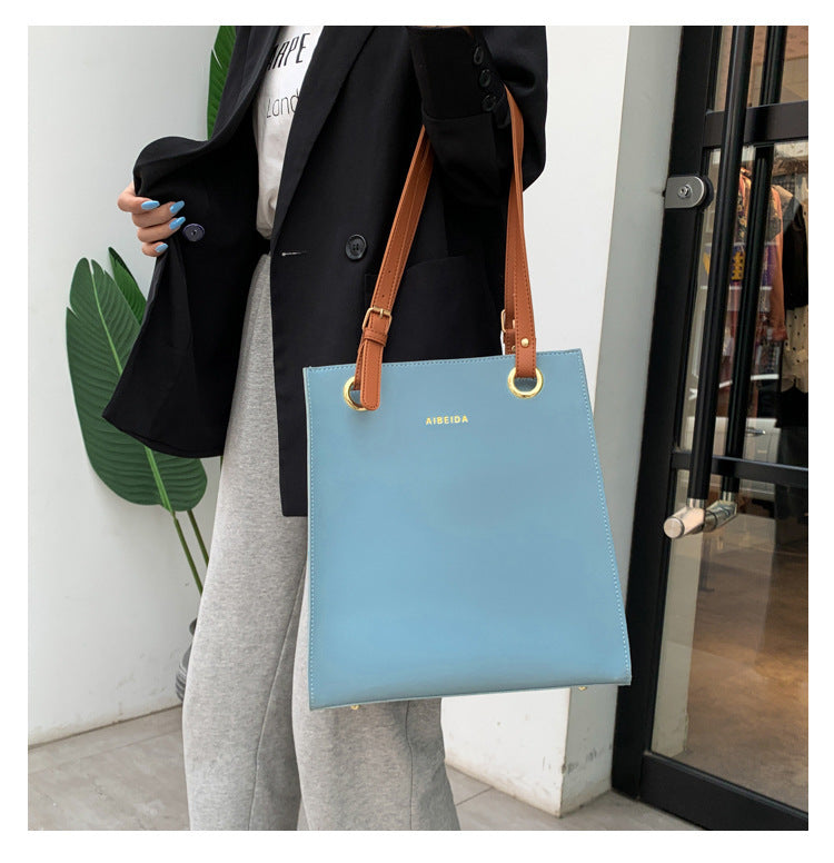 Korean version of the textured official document tote handbags