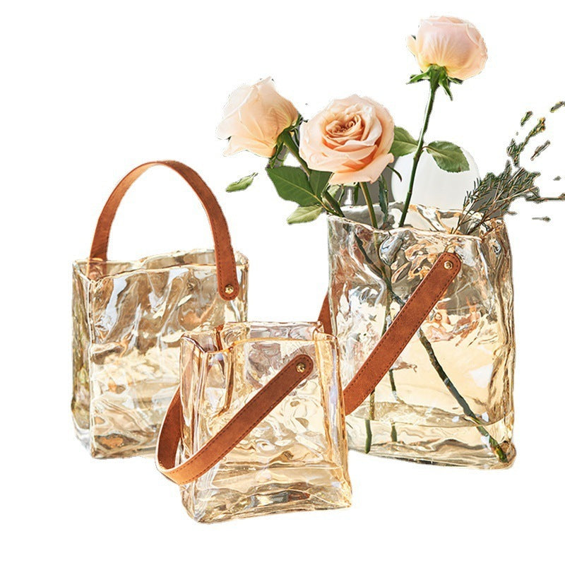 Good-looking Light Luxury Handbags High-grade Glass Vase