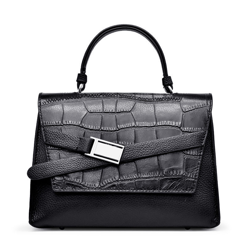 Elegant Lightweight Leather Alligator Print Handbag