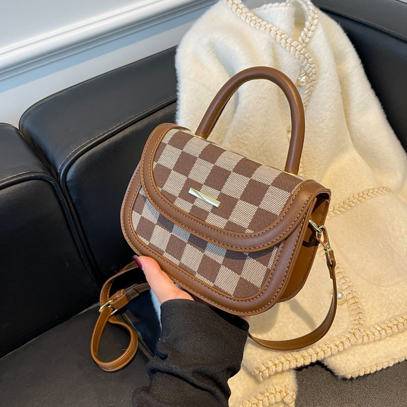 Women's Checkered Print Personality Daily Commuter Handbags